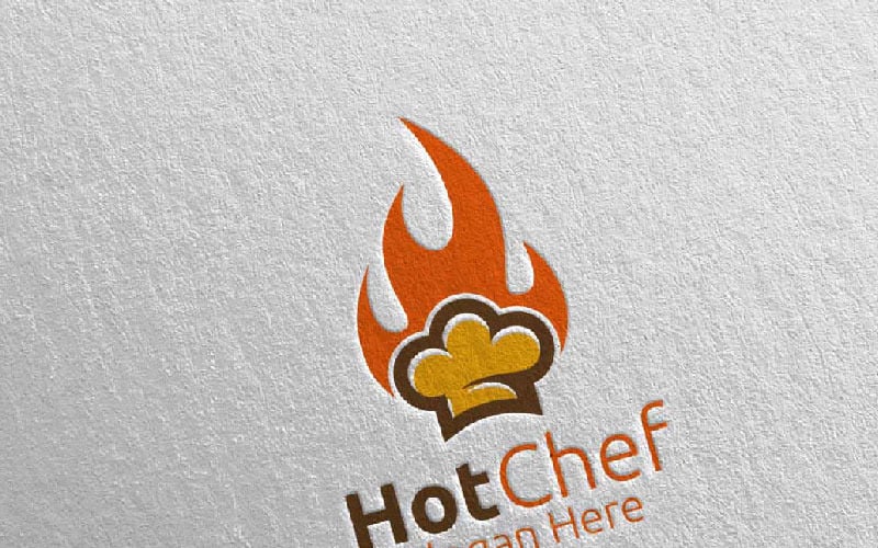 Hot Chef Food for Restaurant or Cafe 23 Logo Template