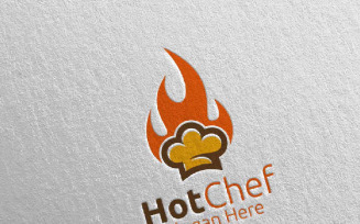 Hot Chef Food for Restaurant or Cafe 23 Logo Template