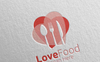 Love Healthy Food for Restaurant or Cafe 3 Logo Template