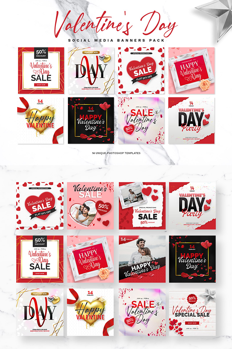 Lovely Valentine S Day Banner Pack Social Media 95278