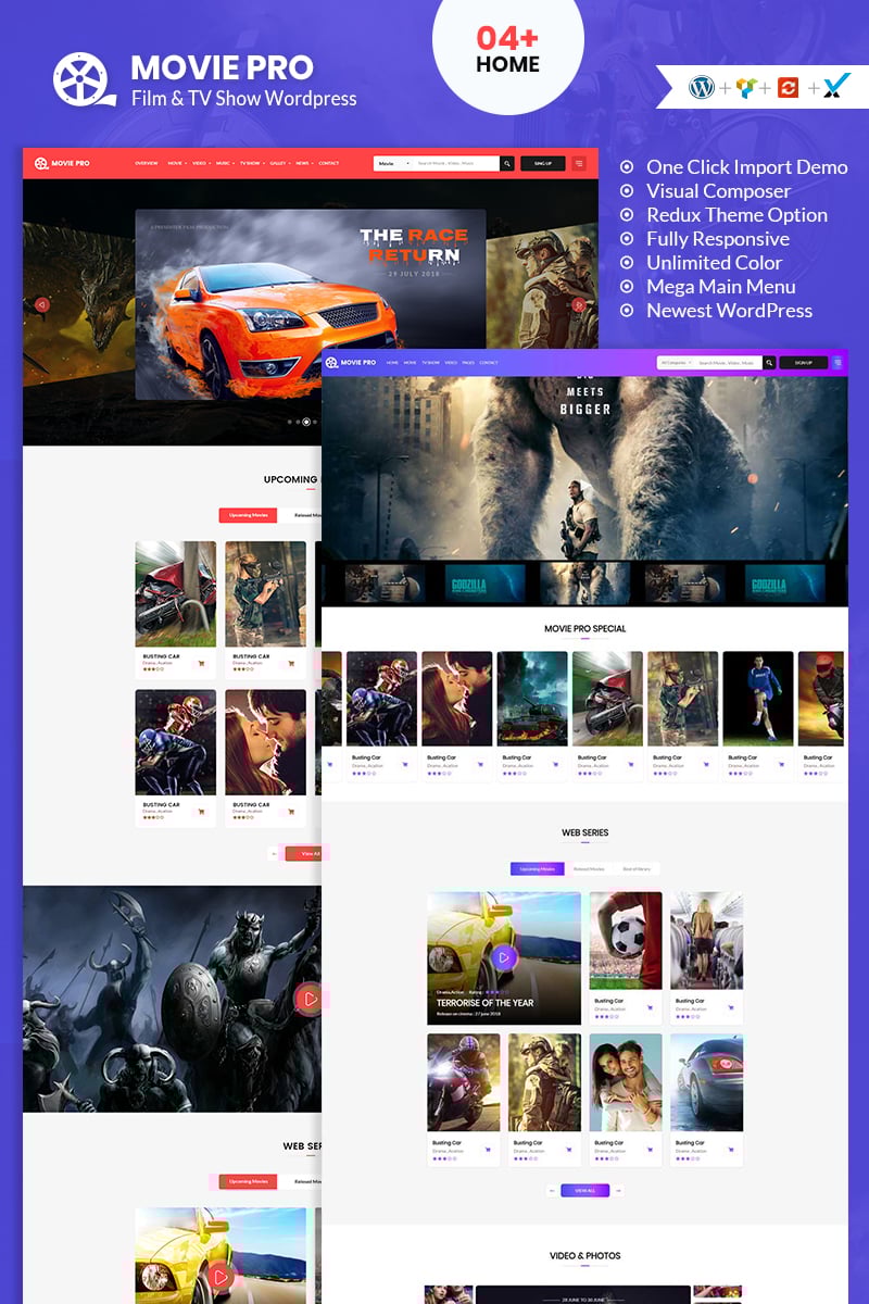 "Movie Pro Film, Video and TV Show" thème WordPress adaptatif #95294 - screenshot