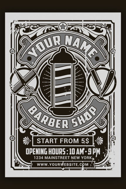 Template #95351 Barber Flyer Webdesign Template - Logo template Preview