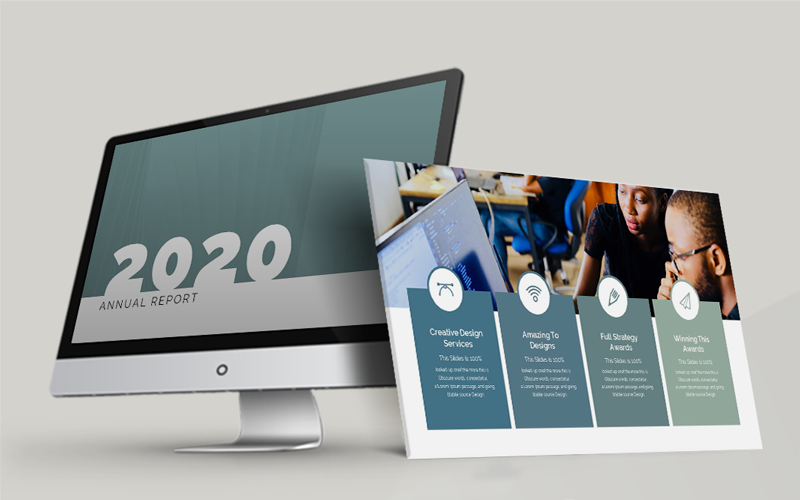Annul Report-2020 PowerPoint template PowerPoint Template