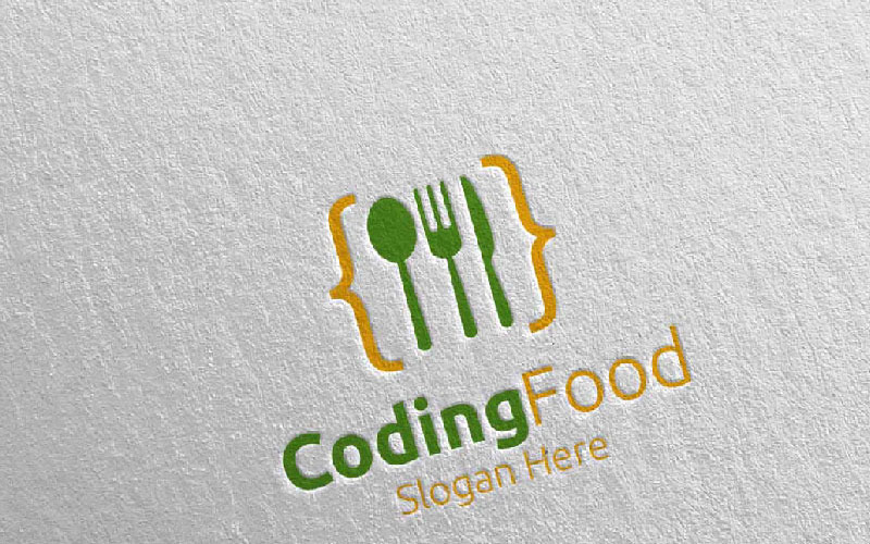 Coding Food for Restaurant or Cafe 36 Logo Template