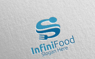 Letter S Infinity Food for Restaurant or Cafe 55 Logo Template