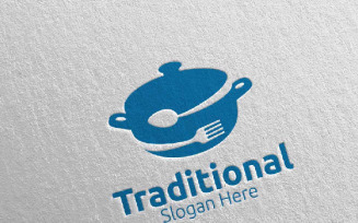 Traditional Food for Restaurant or Cafe 32 Logo Template