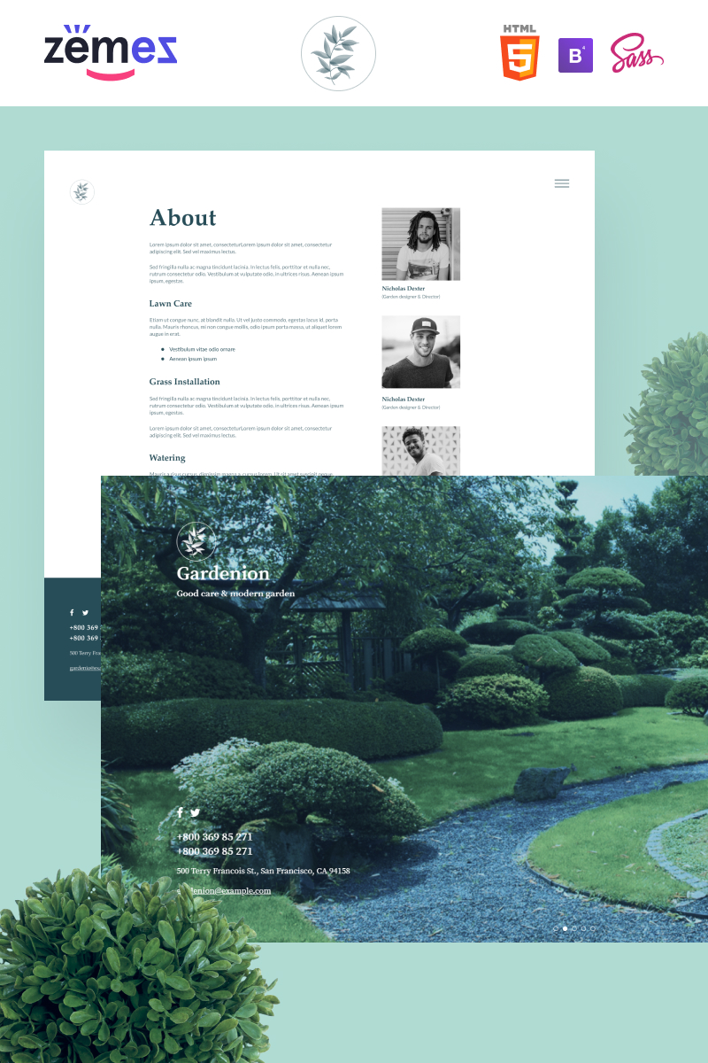 "Gardenion - Landscape and Garden Design" 响应式网页模板 #95584 - 截图