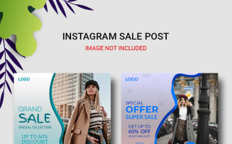 Instagram Sale Post Banners Set Social Media Template