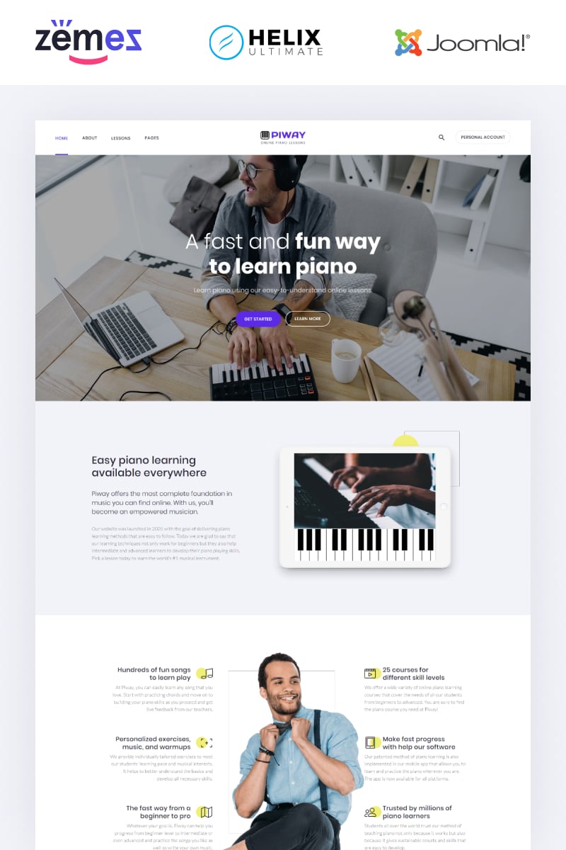Piway - Music Multipage Creative Template Joomla №95533 - screenshot