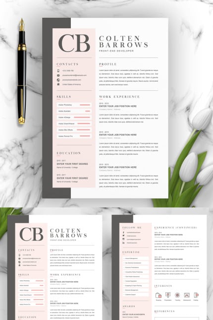 Template #95621 Page Resume Webdesign Template - Logo template Preview