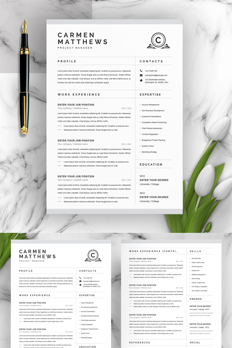 Carmen Resume Template - screenshot