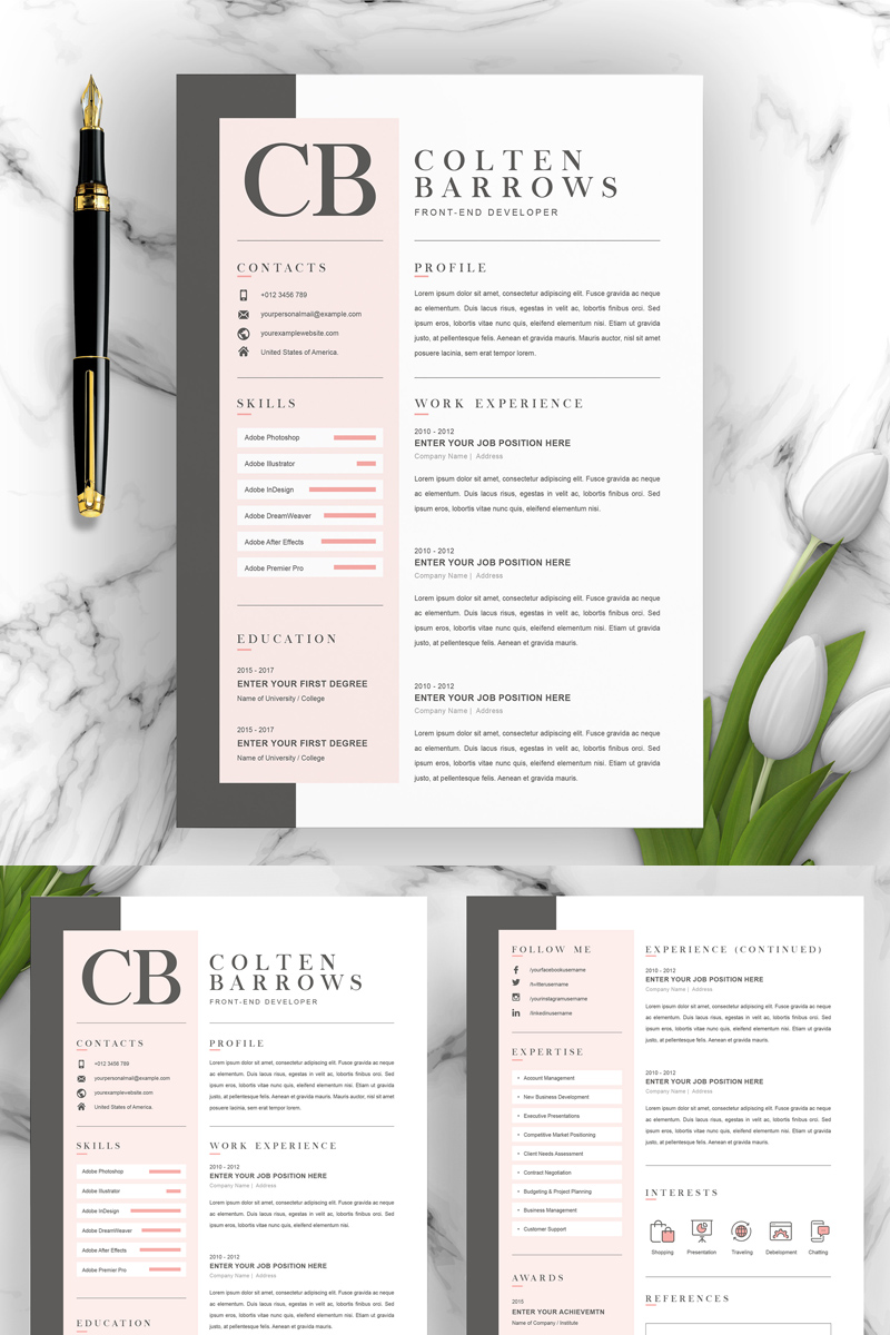 Colten Resume Template - screenshot
