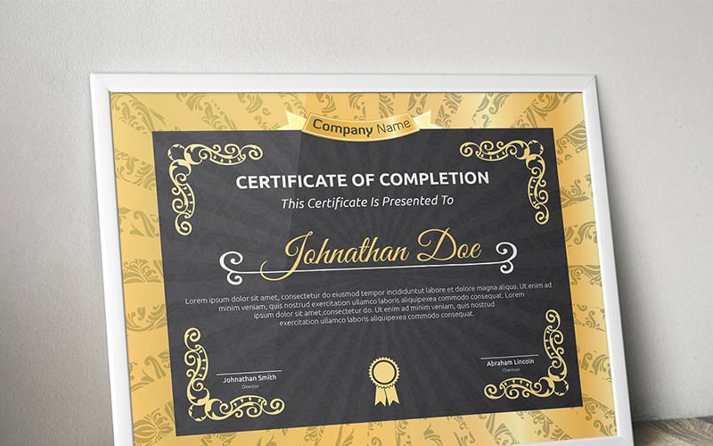 Elegant Gold Certificate Template