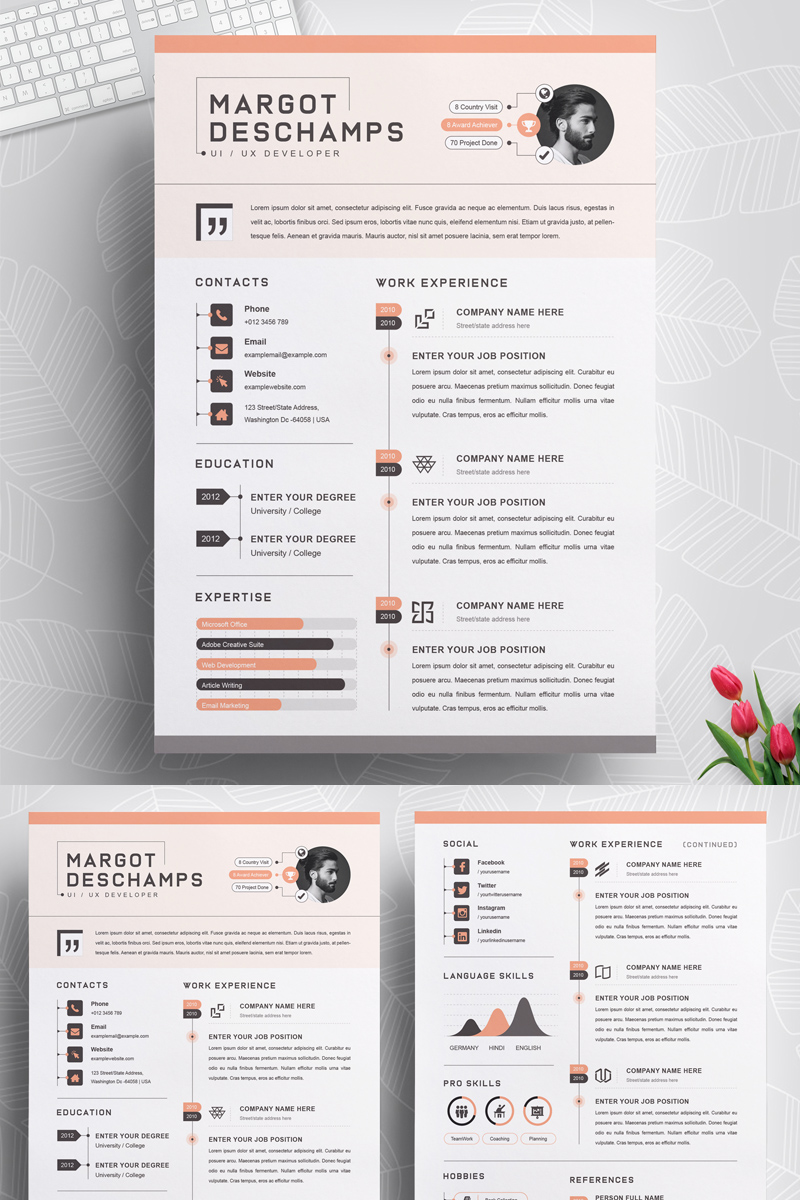 Margot Resume Template - screenshot