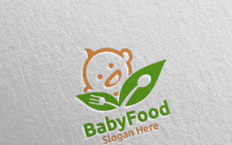 Baby Food for Nutrition or Supplement Concept 75 Logo Template