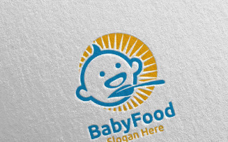 Baby Food for Nutrition or Supplement Concept 76 Logo Template