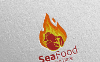 Shrimp Seafood for Restaurant or Cafe 84 Logo Template
