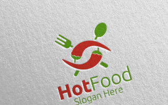 Chili Food for Restaurant or Cafe 96 Logo Template