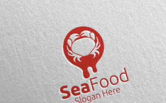 Crab Seafood for Restaurant or Cafe 87 Logo Template