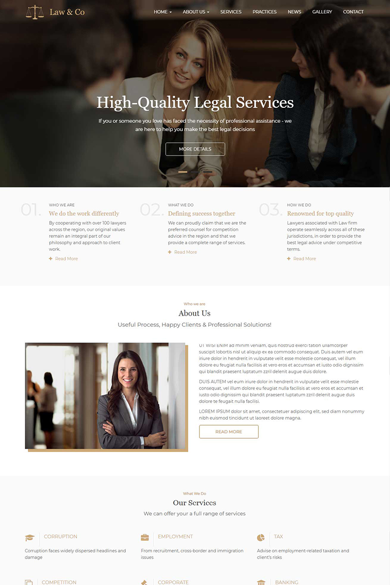 "Law & Co - Responsive" thème Drupal adaptatif #95850