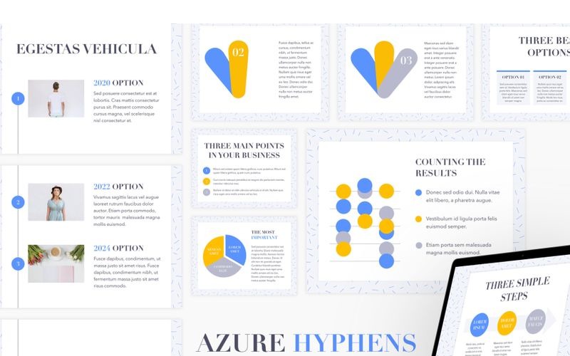 Azure Hyphens PowerPoint template PowerPoint Template