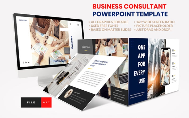 Business - Consultant Finance PowerPoint template PowerPoint Template
