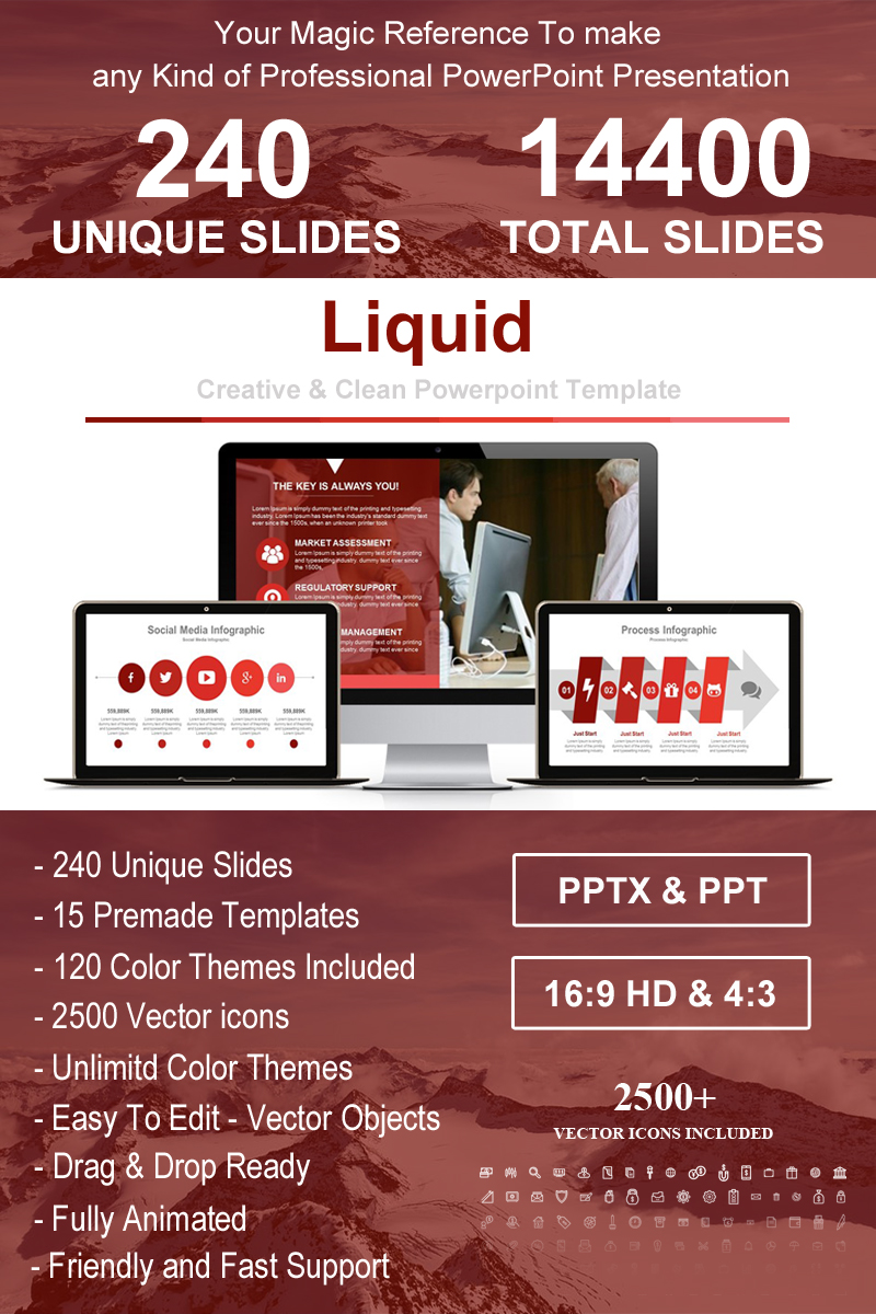 Liquid Creative & Clean PowerPoint Template - screenshot
