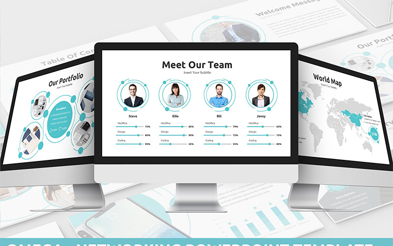 Omega - Networking PowerPoint template PowerPoint Template