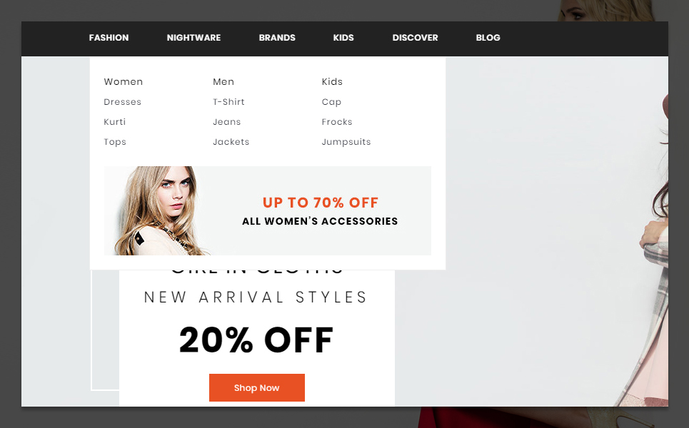 Responsivt Mark Fashion and Shoes Store PrestaShop-tema #95954 - skärmbild