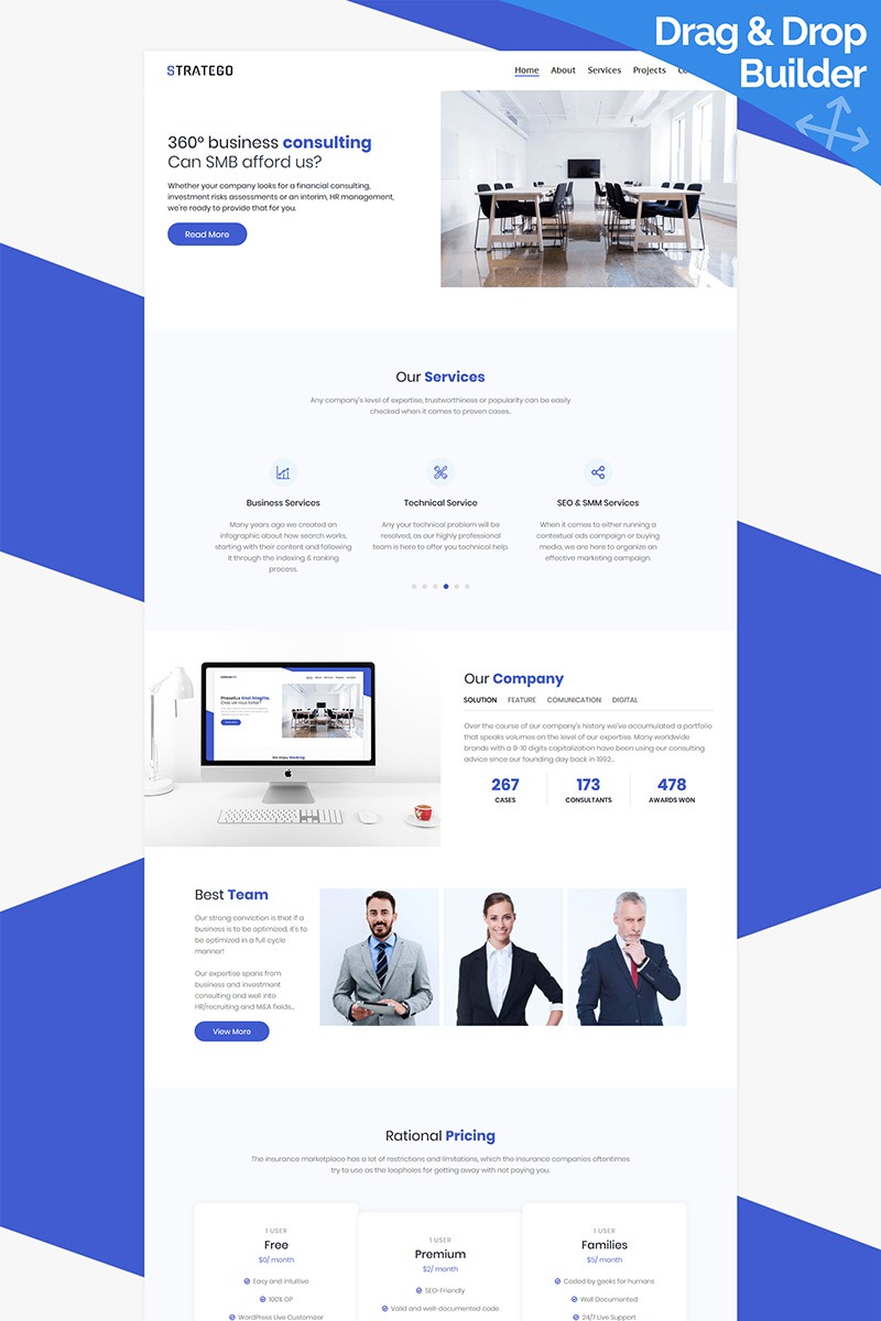 Responsivt Stratego - Business Moto CMS 3-mall #95957 - skärmbild