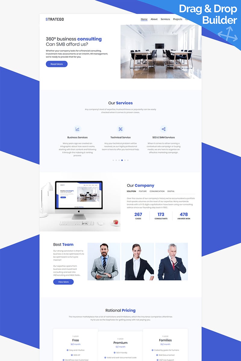 "Stratego - Business" Responsive Moto CMS 3 Template №95957 - screenshot
