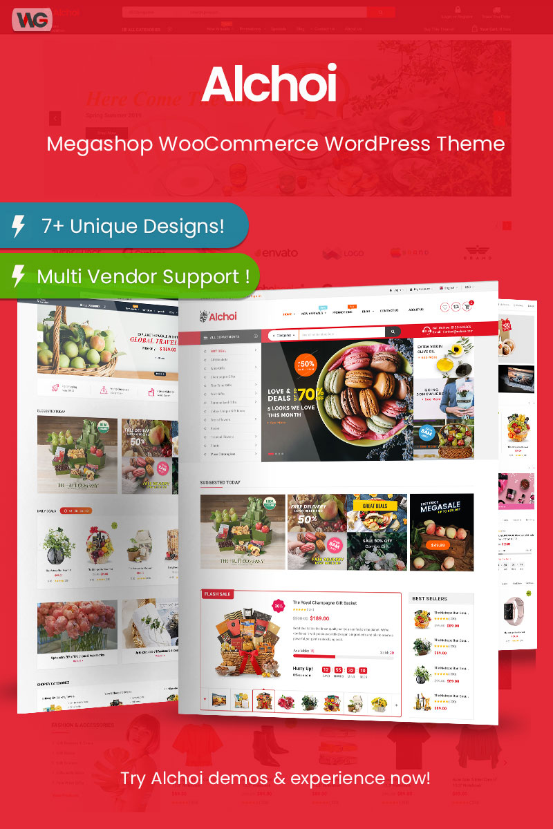 Tema WooCommerce "Alchoi - Megastore MarketPlace" #95955 - captura de pantalla