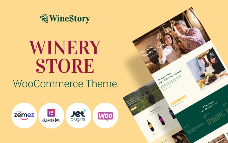 "WineStory - Genuine And Charming Winery" - адаптивний WooCommerce шаблон №95958