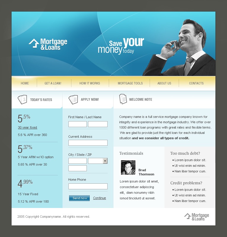 Mortgage Website Template #9627 by WT - Website Templates