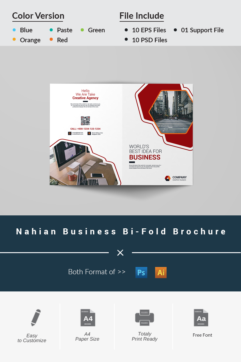 Nahian Bi-Fold Brochure - Corporate Identity Template