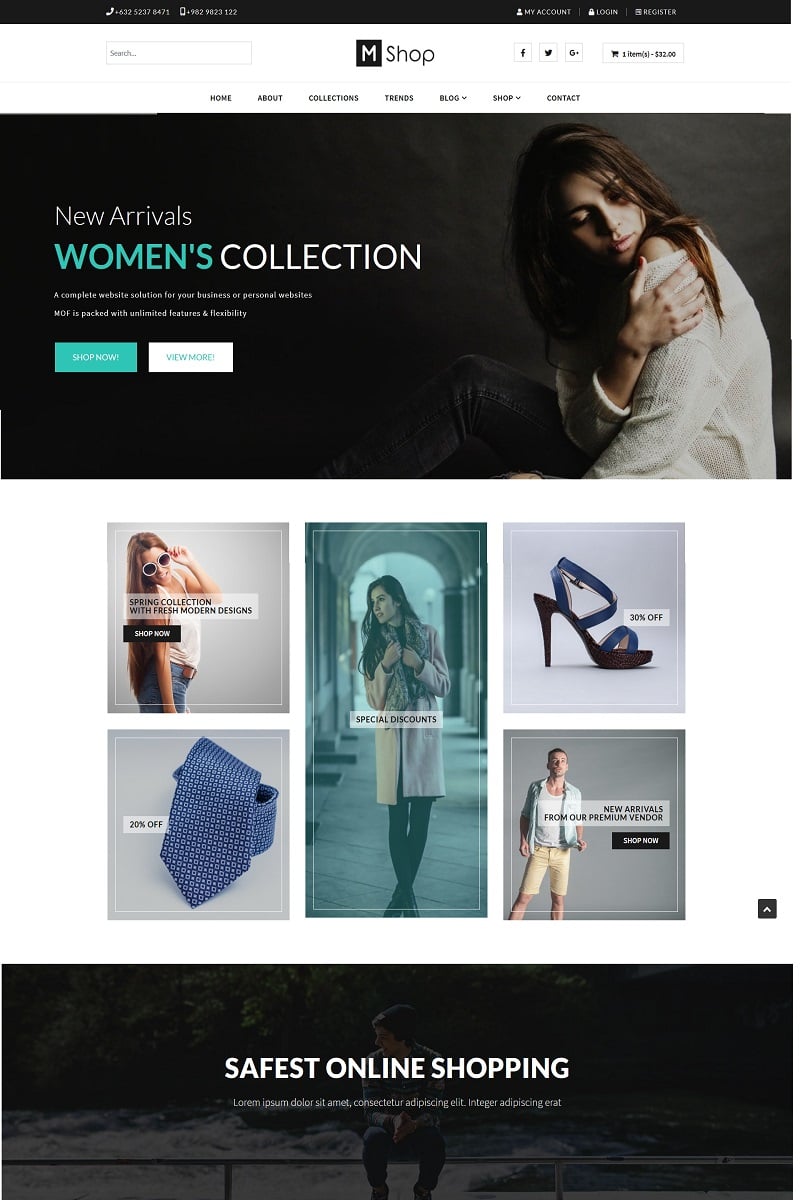 Plantilla Joomla "Mofshop - Minimalist Store with Page Builder" #96093