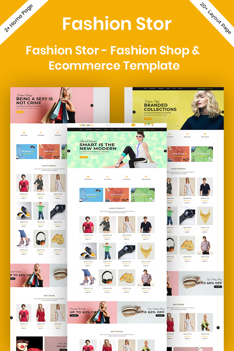 Bootstrap szablon strony www Fashion Stor - Fashion Shop & Ecommerce #96294 - zrzut ekranu