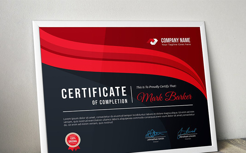 Curvy Dark Certificate Template