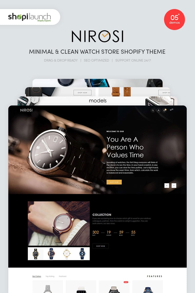 Nirosi - Minimal & Clean Watch Store Shopify Theme