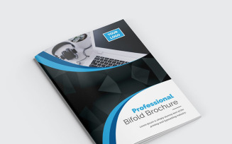 Polygonal Curvy Modern Bifold Brochure - Corporate Identity Template