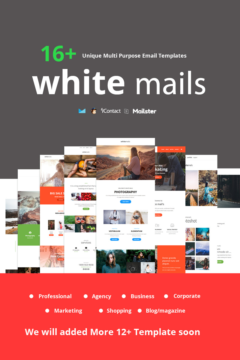 Reszponzív White Mails - 16+ Unique Multi Purpose Hírlevél sablon 96291 - képernyőkép