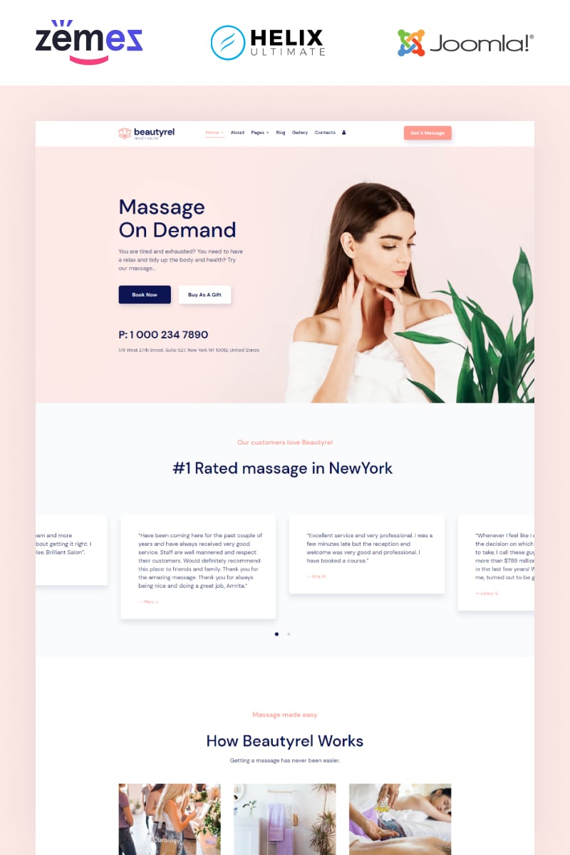 Template Joomla Responsive #96295 "Beautyrel - Beauty Salon" - screenshot
