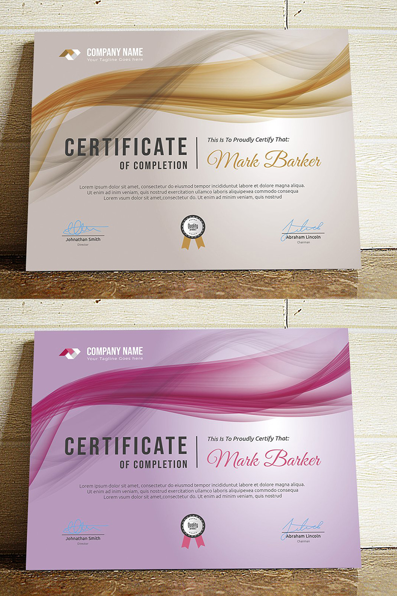 Certificate Templates Award Certificates Templatemonster