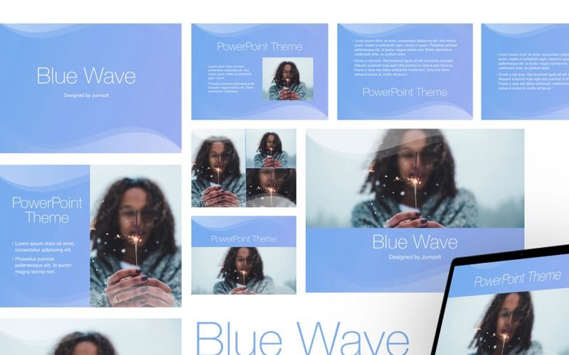 Blue Wave PowerPoint template PowerPoint Template