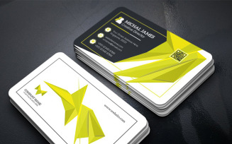 Abstract Origami Business Card - Corporate Identity Template