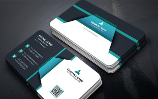 Dark Geometric Business Card - Corporate Identity Template