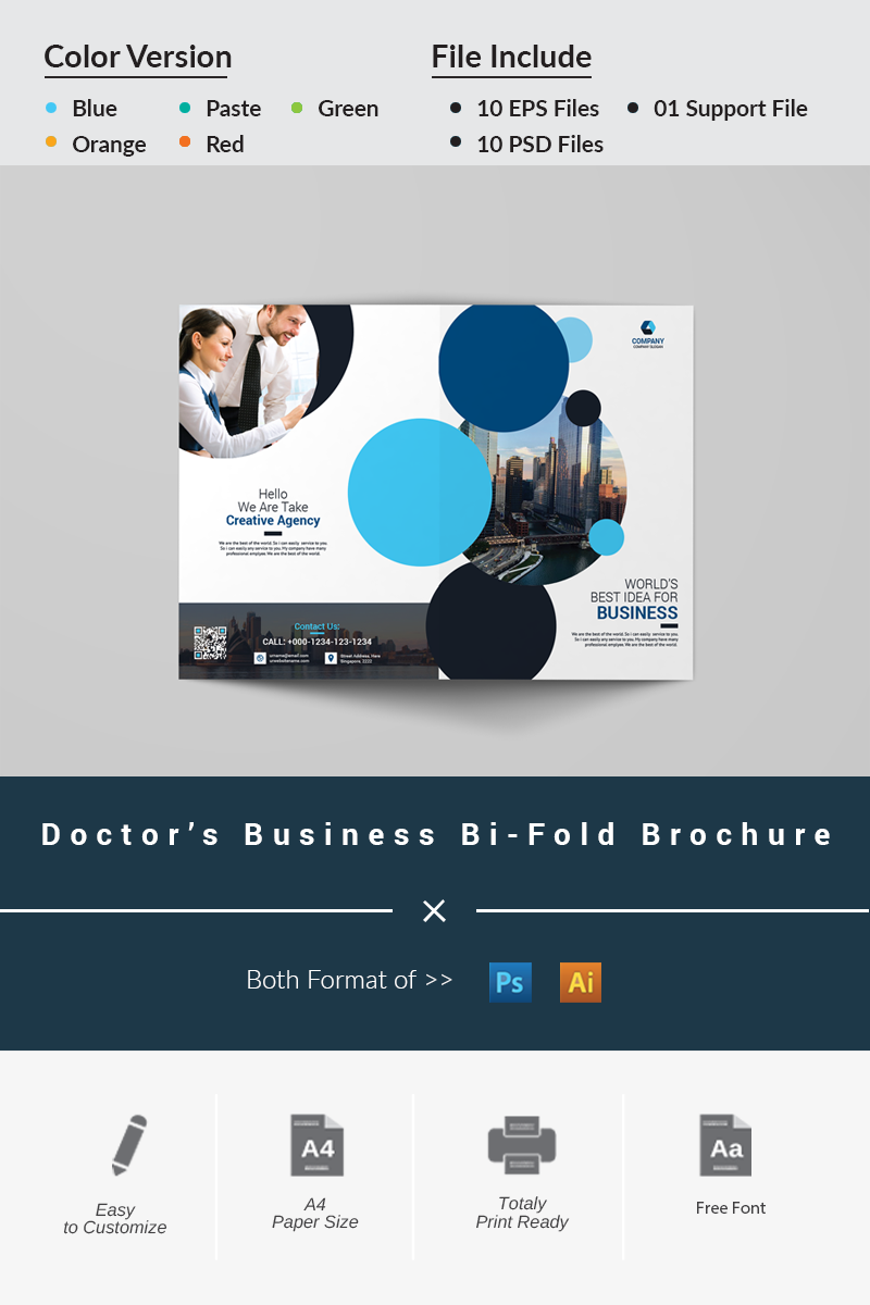 Doctor's Bi-Folder Brochure - Corporate Identity Template
