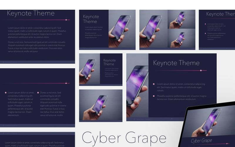Cyber Grape PowerPoint template PowerPoint Template