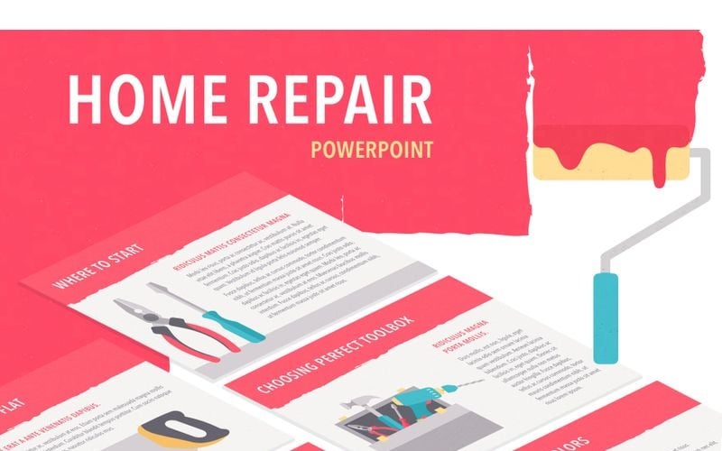 Flat Tools PowerPoint template PowerPoint Template