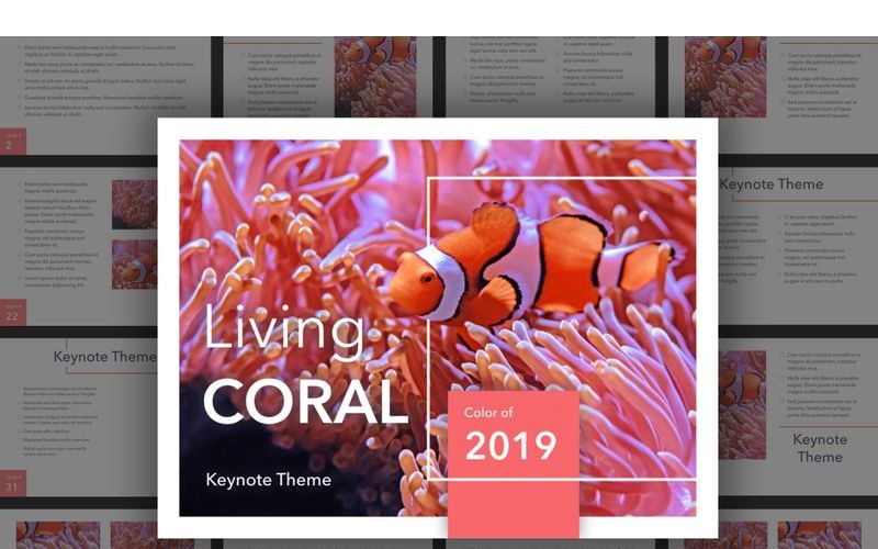 Living Coral - Keynote template Keynote Template
